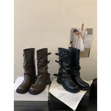 Vintage Coarse-Healing Boots Western Cowboy Pile Boots Knight Boots Early Autumn Martin Boots French Trouser Boots HZ0115