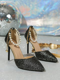 Spring 2025 New Pointed Sexy Fine Heel High Heels Korean Version Of Pearl Buckle Banquet Fashion Single Shoes HZ0115