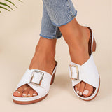 Fish Mouth Slippers Women 2025 Summer New Size Coarse And Fang Buckle Type High Heel Slippers HZ0115