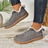 2025 New Fashion Plus Velvet Warm Northeast Cotton Boots Women Casual Solid Color Velvet Retro Large Size Snow Boots HZ0115