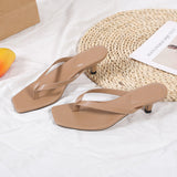 Clip-Footed Casual Flip-Flops Women 2025 Summer New Square Head And Women's Beach Shoes HZ0115