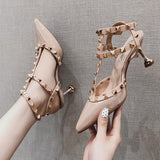 Rival High Heel Female Heel Temperament Fashion Single Shoes 2025 New Spring Red Small Leather Shoes Do Not Tired Feet HZ0115