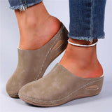 Large-Size Slope And Plus-E-Legged Slippers Women's New Slopes In The Autumn And Winter Of 2025 And A Foot Pedal Bag Head Casual Half-Slippers HZ0115