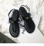 Net Red Black Word Drag Sandals Women 2025 Summer New Small Scent Wind Flat Shoes Toe Roman Shoes Outside Wearing HZ0115