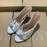 ZA2025 Spring New Women's Shoes Artificial Pearls High Heel Round Toe Fashion High Heel Sandals White HZ0115