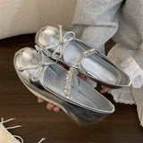 Inner Height Raised Small Silk Satin Single Shoes Women 2025 New Spring And Autumn French Retro Ballet Style Thick-Soled Mary Treasure Shoes HZ0115