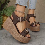 Large-Size Sandals Women 2025 New Fish Mouth Slope With A Word With Women's Shoes HZ0115