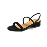 Korean Version With A Word With Sandals Women 2025 Summer New Thick Heel Round Head Simple Two Wearing Sandals Spring HZ0115