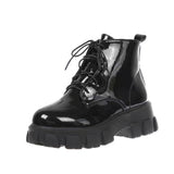 2025 Autumn And Winter New British Wind Martin Boots Female Students Korean Version Of The Short Boots Wearing Thick Skin Boots HZ0115