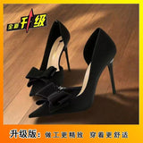 High-Heeled Tip Bows Light-Mouthed Single Shoes Spring And Autumn 2025 New Summer Korean Version Thin Senior Sense Of Women HZ0115