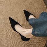 Great Look ~ Sharp-Headed Shallow Single-Shoe Women 2025 New Simple Match-Up Height Shoes HZ0115
