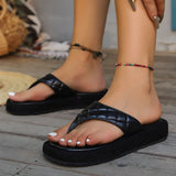 Beach Cool Slippers 2025 Summer New Large-Size Leisure Thick-Bottomed Clip Flip-Flops HZ0115