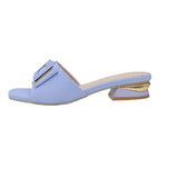 Fang Button Fish Mouth Slippers Women 2025 Summer New Korean Version Of Large-Size Fashion Wearing A Word Drag Coarse And Cold Slippers HZ0115