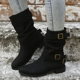 Large-Size Women's Boots 2025 Autumn And Winter New Low-Bottom Low-Key And Women's Boots In The Boots Women's Batch HZ0115