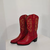 WISH 2025 Autumn And Winter New Head Embroidery Line In The Coarse And Ladies Large Size Sleeve Western Boots HZ0115