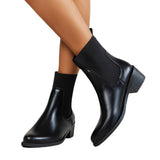 Large-Size Short Boots 2025 Autumn And Winter New Fashion Chelsea Boots Female British Wind Tips And Short Boots HZ0115