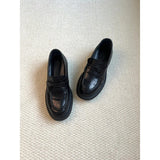 British Wind Thick-Soled Lefang Shoes Women One Foot Lazy Shoes One-Legged Single Shoe College Style Jk Uniform Shoes HZ0115