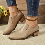 Large-Size 36-43-43-Yard Women's Shoes In The Spring And Autumn Of 2025 Pointed Thick Heel Deep Mouth Single Shoes Simple Heel Heel Shoes Women HZ0115