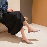 2025 Summer New High Heel Head Sharp Fashion Sandals Women's Thick Heel In The Single Shoes HZ0115
