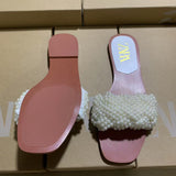 ZA2025 Flat Shoes Spring New Fashion Splip Slippers Pearl With Color Fe Temperament Single Shoes Women HZ0115