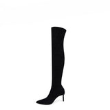 Over-Knee Boots Autumn And Winter Explosion Of High-Heeled High-Heeled High-Heeled Shoes Brown Elastic Thin Boots HZ0115