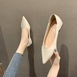Spring 2025 New Sharp Head Soft And Comfortable Simple Simple Pure Color Fashion Single Shoes Women HZ0115