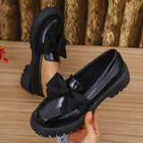 Lefu Shoes Women 2025 Spring And Autumn New Round Head British Wind Singles Women's Size One-Legged Little Leather Shoes HZ0115