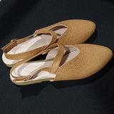 2025 Summer New Women's Shoes Flat Shoes 40-43 Large-Size Shoes Tip Weaving Women's Shoes HZ0115