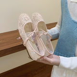 Fairy Style French Gentle Evening Shoes Women's Shoes 2025 New Spring Mesh Breathable Square Mary Jane Single Shoes HZ0115