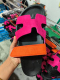 2025 Summer New Thick Bottom Cool Slippers Large-Size Magic Sticker Outside Wearing Casual Women's Shoes HZ0115