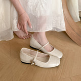 French Retro Mary Jane Shoes Women Spring And Autumn Small Design Single Shoes Light-Mouthed Silver Shoes HZ0115