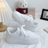 2025 New Board Shoes Korean Version Of The Hong Kong Style Retro White Tie With Thick-Soled College Wind Sports Small White Shoes Women HZ0115