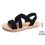 2025Ladies Shoes New Large-Size Sandals Rubber Ribs With Feet Lightweight Flat Beach Sandals Women HZ0115