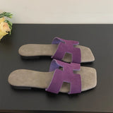 Slippers Women Wear Summer New Korean Cool Drag Soft Flat Bottom One-Word Drag Seaside Beach Shoes HZ0115