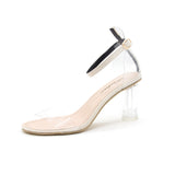 2025 Summer New Women's Transparent Sandals Crystal Korean Version Of 100, With Coarse Heel Casual Sandals Women's High Heels HZ0115
