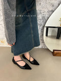 Temperament Red Single Shoe Design Sense Niche 2025 Spring And Autumn New Soft Bottom Tip Down Mary Jane Women's Shoes HZ0115