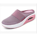 Baotou Small Net Hole Slippers Women No Heel Half-Slippers Thick-Bottom Slippers Women Net Side Half Slippers Women HZ0115