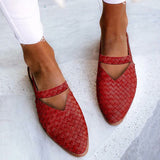2025 Summer New Women's Shoes Flat Shoes 40-43 Large-Size Shoes Tip Weaving Women's Shoes HZ0115