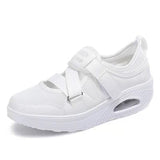 2025 Summer New Breathable Hot Air Cushion Women's Single Shoes Thick-Soled Air Cushion Women's Casual Shoes Magic Sticker HZ0115