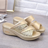 Large-Size Slopes And Cold Slippers Women's Summer New Squint Fish Mouth Thick Bottom Wearing Slippers HZ0115