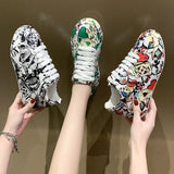 Color Old Dad Shoes Women Tide Summer Autumn New Print Graffiti Large Size Casual Single Shoes Women HZ0115