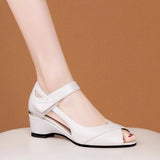 Sandals Women's 2025 New Summer Wear Soft Base Heel Heel Hollow Fish Mouth Women's Shoes HZ0115