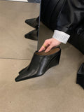 Baotou Half Slippers Women Small Head Slope And High Heel Cool Drag Fashion Outside Wearing Coarse Heel Lazy Muller Shoes HZ0115