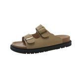 Fashion Thick Boken Slippers Women Wear 2025 Summer New French Leisure Soft Base Cool Drag Anti-Slip One-Word Drag HZ0115