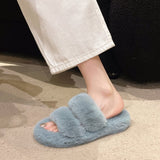 7Cm Thick-Bottomed Fur Slippers Wearing Autumn New Fashion Slope And Loose Cake Bottom-Size Cotton Slippers HZ0115