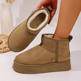 Thick Bottom Snow Boots Women's New Winter Plus Velvet Thick To Keep Warm Short Boots Pedal Sleeve Shoes HZ0115