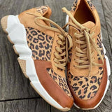 2025 Spring And Autumn New Large-Size Leopard-Print Casual Single-Shoe Women's Flat-Bottomed Sports Casual Shoes Wish HZ0115