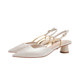 2025 Summer New High Heel Head Sharp Fashion Sandals Women's Thick Heel In The Single Shoes HZ0115