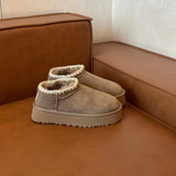 Hong Kong Thick Snow Boots 2025 Autumn And Winter New Fur Integrated Boots Thick-Soled Northeast Cotton Shoes HZ0115