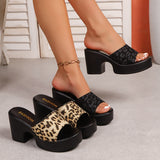 2025 Large-Size Slope And Slippers Women's Color Red Font Thick-Sed Slippers Summer Striped Women's Shoes HZ0115